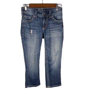 Silver Jeans Womens Suki Surplus Low Rise Capri Jeans Sz 26 Western Festival Y2K